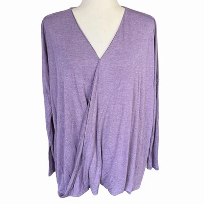 Top Marla Wynne Cuello en V Púrpura Para Mujer L/S Pequeño Carrera Clásico Lagenlook  Foto 1 de 4