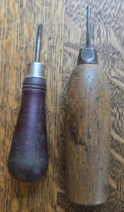 Antique Wood Handle Awls x 2 - Picture 1 of 5