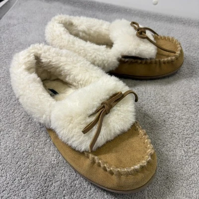 Zapatillas Zapatos Lands End Para Hombre Talla 7 Tostado Mocasín Imitación Piel de Oveja Forradas 550931 Foto 1 de 4