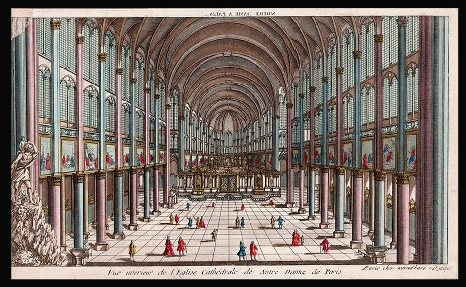 NOTRE DAME DE PARIS  vue d'optique XVIII ème / lanterne magique magic lantern - Photo 1/1