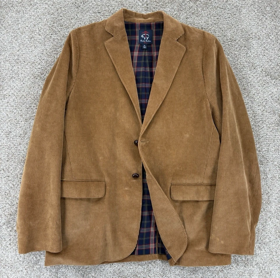 Blazer Brooks Brothers para hombre joven XL tostado pana 2 botones delanteros 100 % algodón Foto 1 de 4