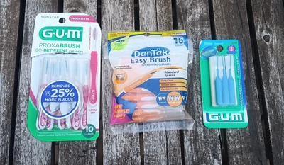 Cepillo fácil Gum Proxabrush Go Betweens & Dentek 29 hilo dental total nuevo Foto 1 de 4