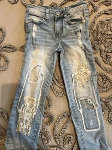Baby Sara NWOT Patchwork Girls Jeans Size 5 - Picture 1 of 6