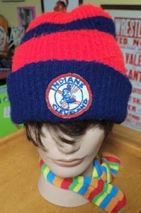 De Colección Cleveland Indians Años 70 Invierno Antiguo Logo Wahoo Tejido Gorro Gorra - Imagen 1 de 3