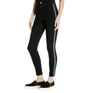 Bb Dakota Stay Cool Jeans W Stripe In Black 25 - Picture 1 of 8