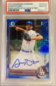 2022 Bowman Chrome Prospects Refractor #CPA-GS Gavin Stone PSA 10 Auto /150 - Picture 1 of 2