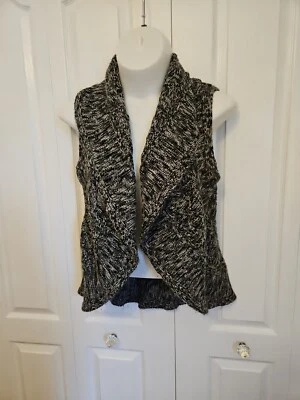 Dressbarn Mujer Suéter Chaleco Plumero Acrílico Frente Abierto Tejido Negro Talla XL Foto 1 de 4