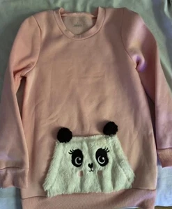 Cute pink panda sweatshirt for toddler girls size 7 - Picture 1 of 1