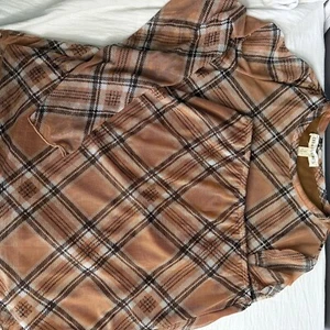 Crown of Hearts Plaid Mesh Long Sleeve Top and SkirtTrendy Set Size S - Picture 1 of 9