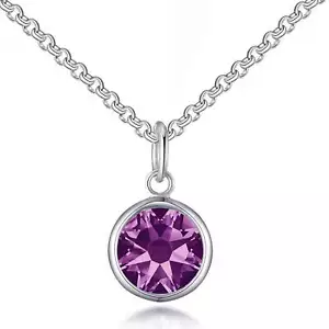 Purple Crystal Necklace Created with Zircondia® Crystals by Philip Jones - Picture 1 of 8