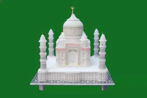 Hermosa estatua de mármol blanco de 9" del Taj Mahal tallada a mano arte regalo decoración del hogar - Imagen 1 de 10