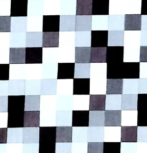 Remix Black White Gray Grey Pixel Squares Robert Kaufman Cotton Quilt Fabric BTY - Picture 1 of 8