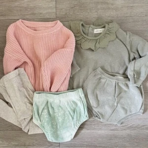 Konvolut Quincy Mae Kleinkind Mädchen Pullover und Bloomers Gr. 2-3 - Bild 1 von 8