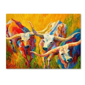 Trademark Fine Art Art Prints 35"Hx47"Wx2"D Dance Of The Longhorns 9-Lb 1-Piece - Picture 1 of 3