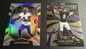 2020 Select Lamar Jackson Ravens Silver Prizm #3 + Turbo Charged (2-Card) Lot - Bild 1 von 3
