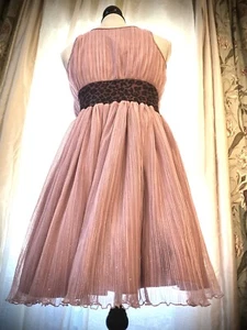 Pink Designer Dress 100% Silk Girls 8 and Up - Picture 1 of 11