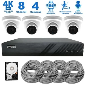CTVISION 4K NVR 8MP Audio PoE IP Security CCTV Video Surveillance Camera System - Picture 1 of 36