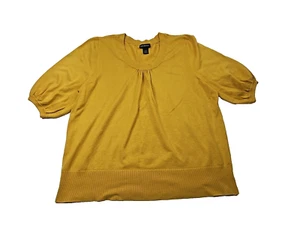Suéter Lane Bryant Talla Grande Mujer Talla 26/28 Amarillo Mostaza Otoño Cuello en V - Imagen 1 de 10