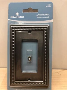 Single Decorator Face Plate Brushed Satin Pewter Brainerd 11823 - Picture 1 of 4