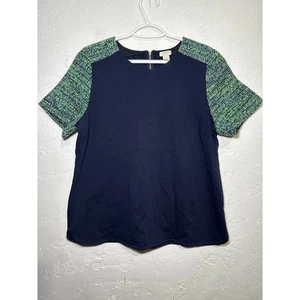 J Crew Tweedärmel Bluse Damen Large Preppy Classic Old Money Clean Girl - Bild 1 von 7