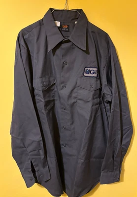 Camisa de Trabajo Para Hombres H. D. Lee Chetopa Sarga Años 60 De Colección Ropa de Trabajo UGI Talla 16 L Foto 1 de 3