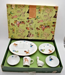 Vintage Sango Kinder 60er Walt Disney Set mit Box Bambi + Schalen geteilt Teller Tasse + - Bild 1 von 21