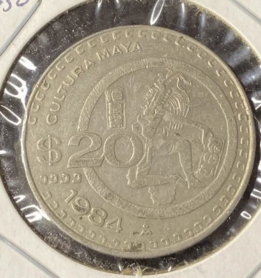 1984 Mexico 20 Peso Copper-Nickel Coin Free Shipping - Image 1 of 2
