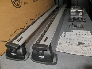 GENUINE THULE ROOF BARS WINGBAR BMW F10 5 SERIES 4 DOOR SALOON RACK 2010-16 - Picture 1 of 18