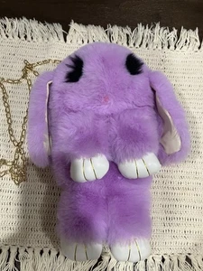 Cute Bunny Plush Bags Crossbody Rabbit Sling Backpack Purple - Picture 1 of 12
