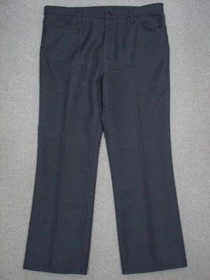 RC03408 VINTAGE 1990s **WRANGLER** STA-PREST POLY PANTS 40x30 (msr 40"x30") GRAY - Image 1 of 4