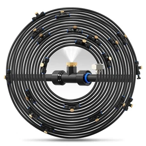 Misting Cooling System 59FT (18M) Misting Line + 26 Brass Mist Nozzles + 28 B... - Picture 1 of 7