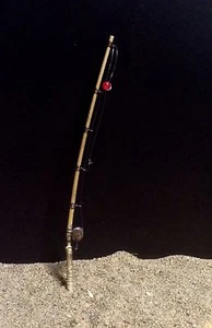Handmade Miniature Fishing Pole Bamboo Rod 6" Long Nautical 1:12 Dollhouse - Picture 1 of 11