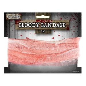Lange Halloween blutige Bandage - 3m Dekoration Kostüm Verkleidung fleckig - Bild 1 von 2