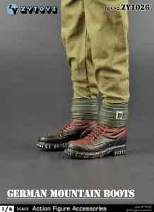 ZY Toys ZY1026 WWII German Mountain Boots Brown 1/6 Fit for 12" Action Figure - Picture 1 of 6