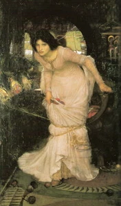 Oil Painting repro John William Waterhouse Lady of Shalott Looking at Lancelot - Picture 1 of 1