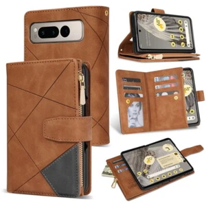 For Google Pixel Fold ShockProof Card Holder PU Leather Flip Wallet Case Cover - Picture 1 of 15