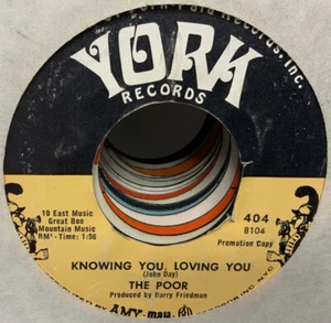 THE POOR Mind Goes High / Knowing You Loving YORK 404 PROMO 45 RPM VG - Picture 1 of 1