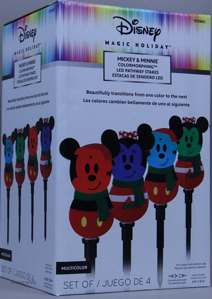 Holiday Accents Disney Mickey and Minnie Color Changing Pathway Lights