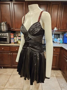 💥ATEMBERAUBENDES MANDALAY Abend COCKTAILKLEID verziert Perlen SCHWARZ Größe 4 - Bild 1 von 16