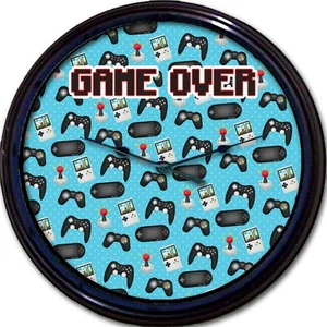 "Reloj de pared para jugadores juego sobre arcade controlador de videojuegos juego retro nuevo 10" - Imagen 1 de 1
