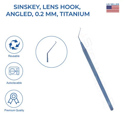 STELLMACHER INSTRUMENTS INC Sinskey Lens Manipulating Hook Premium Titanium 0.2mm Angled Manipulator Hook