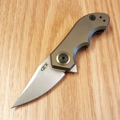 Небольшой карманный нож Zero Tolerance Galyean 2 дюйма 20CV сталь, бронзовая титановая ручка - Изображение 1 из 4
