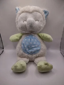 Stephan Baby Blue Plush Sleepy Owl Green 12" Stuffed Animal - Picture 1 of 8