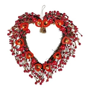 17" Valentine Lighted Heart Wreaths For Front Door Outside Valentine'S Day - Picture 1 of 8