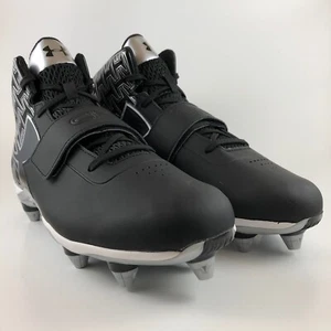 Under Armour C1N Mid Herren Größe 11 Fußballschuhe schwarz silber Nocken Newton - Bild 1 von 6