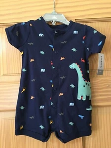 NWT Carter's Dinosaur Baby Boy Romper Navy many sizes - Picture 1 of 1
