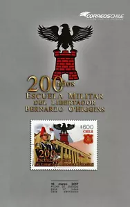 Folleto Chile 2017 200 años Academia Militar Bernardo O ́Higgins SIN SELLO - Imagen 1 de 3