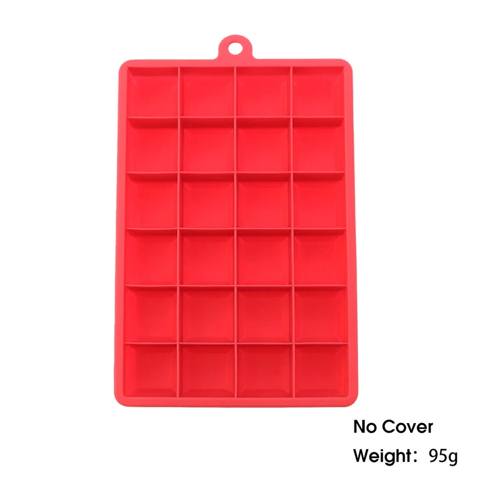 Ice Cube Tray Silicone 24 Grid Square Mold with or without Lid for Bar DIY 1pc - Image 1 of 4