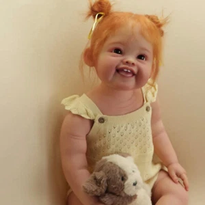 Smile 28" Finished Reborn Baby Doll Toddler Girl Short Hair Cloth Body Kids Gift - Picture 1 of 4
