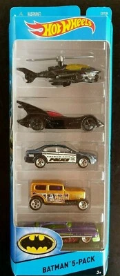 Hot Wheels Batman Diecast 5 Pack Batcopter Batmobile Gotham Police Car New 2015 - Image 1 of 4